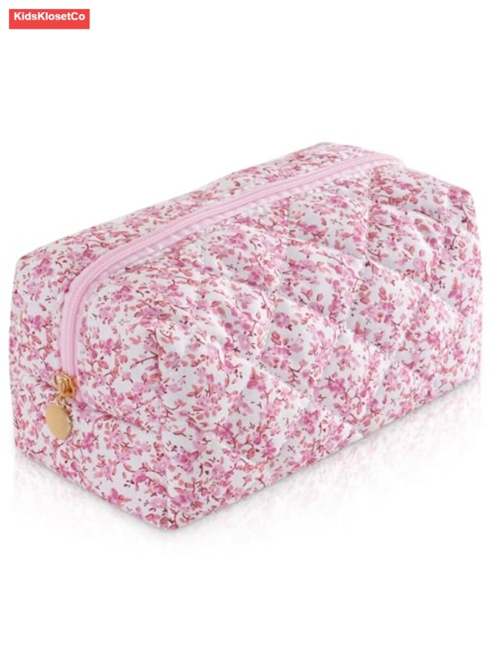 Quilted Cotton Cosmetic Bag Travel Toiletry Pouch Makeup Organizer